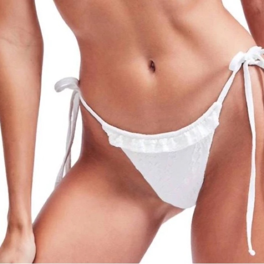 NWT Devon Windsor Cara bikini bottoms white zebra